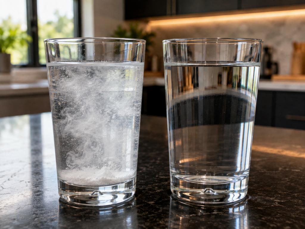 Undissolved creatine monohydrate in cold water compared with properly dissolved